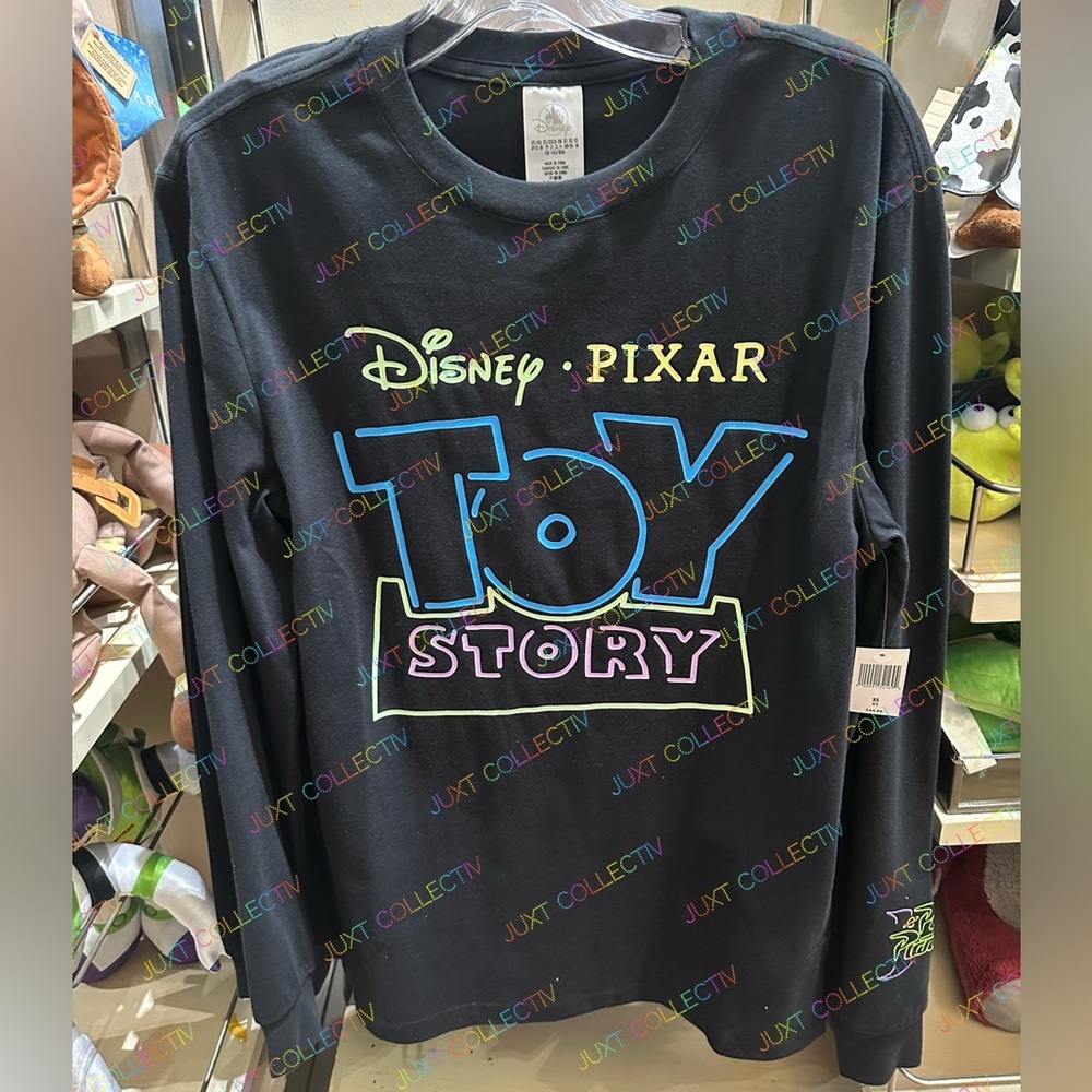 Disney Parks Disneyland Disney Pixar Toy Story Logo Neon Long Sleeve Shirt